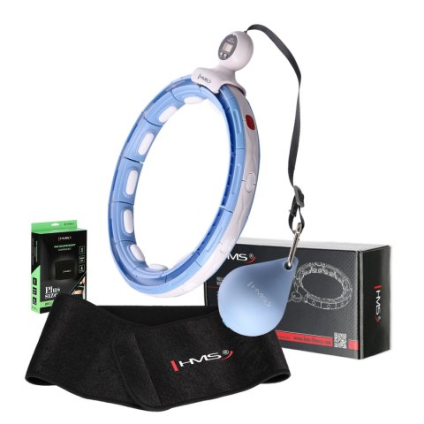 ZESTAW HULA HOP MAGNETYCZNY BLUE HHM15 Z LICZNIKIEM HMS + PAS BR163 BLACK PLUS SIZE ZESTAW HULA HOP MAGNETYCZNY BLUE HHM15 Z LICZNIKIEM HMS + PAS BR163 BLACK PLUS SIZE