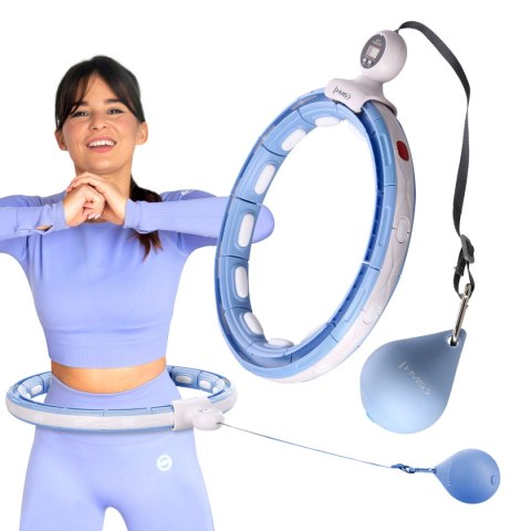 ZESTAW HULA HOP MAGNETYCZNY BLUE HHM15 Z LICZNIKIEM HMS + PAS BR163 BLACK PLUS SIZE ZESTAW HULA HOP MAGNETYCZNY BLUE HHM15 Z LICZNIKIEM HMS + PAS BR163 BLACK PLUS SIZE