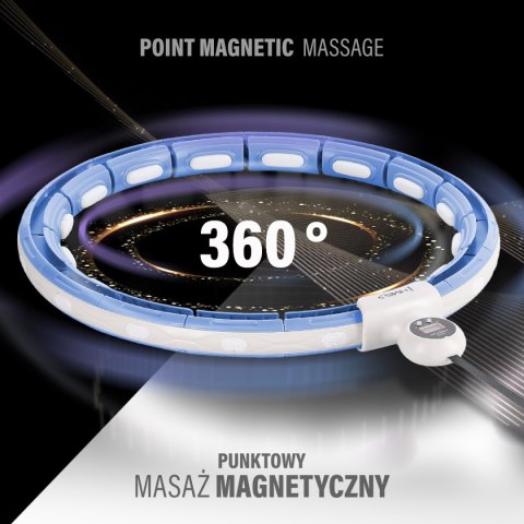 ZESTAW HULA HOP MAGNETYCZNY BLUE HHM15 Z LICZNIKIEM HMS + PAS BR163 BLACK PLUS SIZE ZESTAW HULA HOP MAGNETYCZNY BLUE HHM15 Z LICZNIKIEM HMS + PAS BR163 BLACK PLUS SIZE