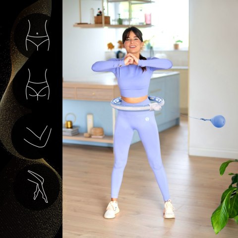 ZESTAW HULA HOP MAGNETYCZNY BLUE HHM15 Z LICZNIKIEM HMS + PAS BR163 BLACK PLUS SIZE ZESTAW HULA HOP MAGNETYCZNY BLUE HHM15 Z LICZNIKIEM HMS + PAS BR163 BLACK PLUS SIZE