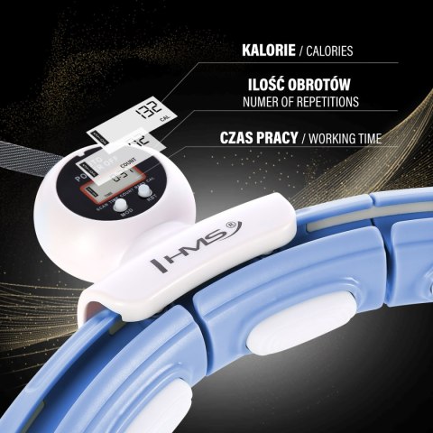 ZESTAW HULA HOP MAGNETYCZNY BLUE HHM15 Z LICZNIKIEM HMS + PAS BR163 BLACK PLUS SIZE ZESTAW HULA HOP MAGNETYCZNY BLUE HHM15 Z LICZNIKIEM HMS + PAS BR163 BLACK PLUS SIZE