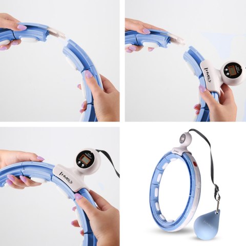 ZESTAW HULA HOP MAGNETYCZNY BLUE HHM15 Z LICZNIKIEM HMS + PAS BR163 BLACK PLUS SIZE ZESTAW HULA HOP MAGNETYCZNY BLUE HHM15 Z LICZNIKIEM HMS + PAS BR163 BLACK PLUS SIZE