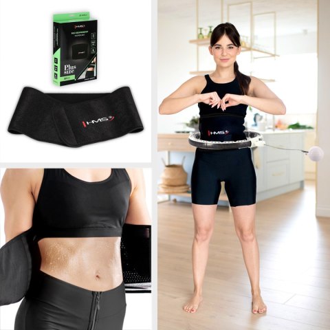 ZESTAW HULA HOP MAGNETYCZNY WHITE HHM16 Z LICZNIKIEM HMS + PAS BR163 BLACK PLUS SIZE ZESTAW HULA HOP MAGNETYCZNY WHITE HHM16 Z LICZNIKIEM HMS + PAS BR163 BLACK PLUS SIZE