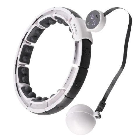 ZESTAW HULA HOP MAGNETYCZNY WHITE HHM16 Z LICZNIKIEM HMS + PAS BR163 BLACK PLUS SIZE ZESTAW HULA HOP MAGNETYCZNY WHITE HHM16 Z LICZNIKIEM HMS + PAS BR163 BLACK PLUS SIZE