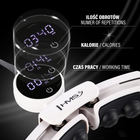 ZESTAW HULA HOP MAGNETYCZNY WHITE HHM16 Z LICZNIKIEM HMS + PAS BR163 BLACK PLUS SIZE ZESTAW HULA HOP MAGNETYCZNY WHITE HHM16 Z LICZNIKIEM HMS + PAS BR163 BLACK PLUS SIZE