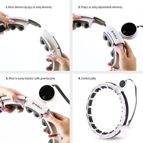 ZESTAW HULA HOP MAGNETYCZNY WHITE HHM16 Z LICZNIKIEM HMS + PAS BR163 BLACK PLUS SIZE ZESTAW HULA HOP MAGNETYCZNY WHITE HHM16 Z LICZNIKIEM HMS + PAS BR163 BLACK PLUS SIZE