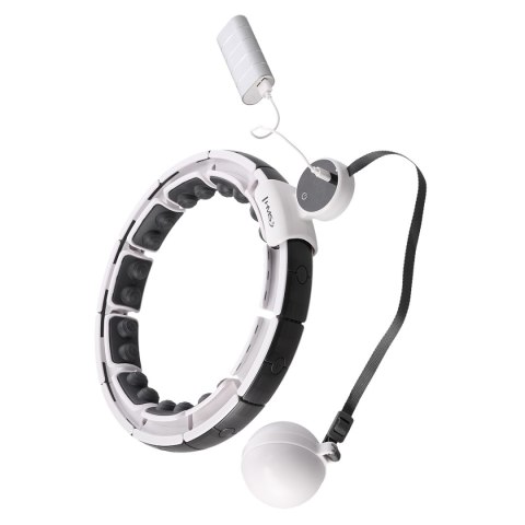 ZESTAW HULA HOP MAGNETYCZNY WHITE HHM16 Z LICZNIKIEM HMS + PAS BR163 BLACK PLUS SIZE ZESTAW HULA HOP MAGNETYCZNY WHITE HHM16 Z LICZNIKIEM HMS + PAS BR163 BLACK PLUS SIZE