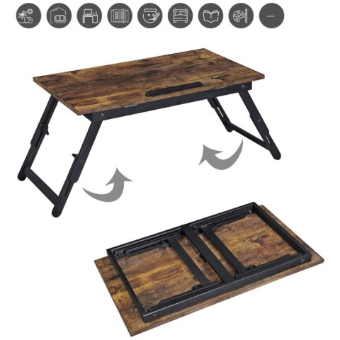 Podstawka pod laptopa 60x35 cm stolik do łóżka składany rustykalny Podstawka pod laptopa 60x35 cm stolik do łóżka składany rustykalny