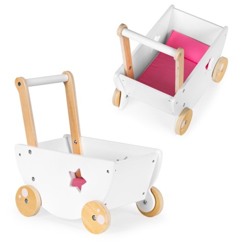 Drewniany wózek dla lalek chodzik pchacz 2w1 Ecotoys Drewniany wózek dla lalek chodzik pchacz 2w1 Ecotoys