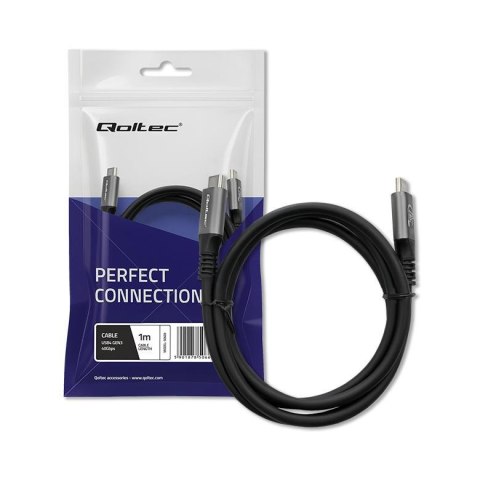 Kabel USB4 Qoltec USB-C PD 240W | Thunderbolt 3/4 | 4K | 40Gb/s | 1m | Czarny Kabel USB4 Qoltec USB-C PD 240W | Thunderbolt 3/4 | 4K | 40Gb/s | 1m | Czarny