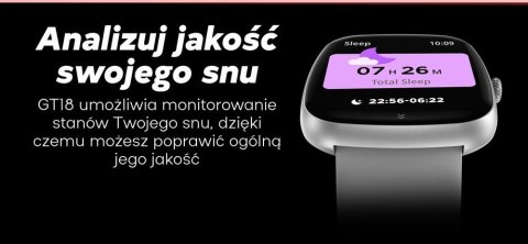 Smartwatch Męski GRAVITY GT18-4 Pomarańczowy Pasek Silikonowy + Czarny Pasek