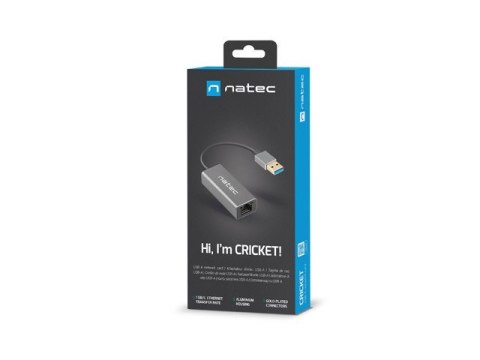 Karta sieciowa przewodowa NATEC Karta sieciowa Cricket USB 3.0 - RJ-45 1Gb na kablu NNC-1924 Karta sieciowa przewodowa NATEC Karta sieciowa Cricket USB 3.0 - RJ-45 1Gb na kablu NNC-1924