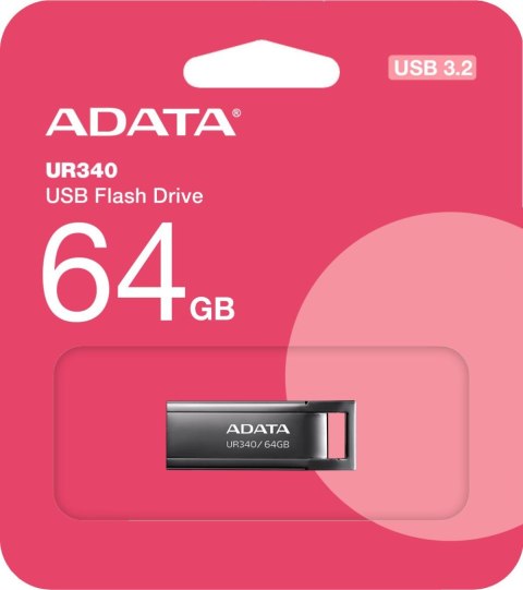 Adata Pendrive UR340 64GB USB3.2 Gen1 Czarny Adata Pendrive UR340 64GB USB3.2 Gen1 Czarny