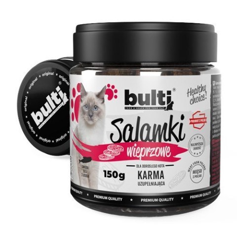 BULTI Salamki wieprzowe przysmak dla kota 150g BULTI Salamki wieprzowe przysmak dla kota 150g