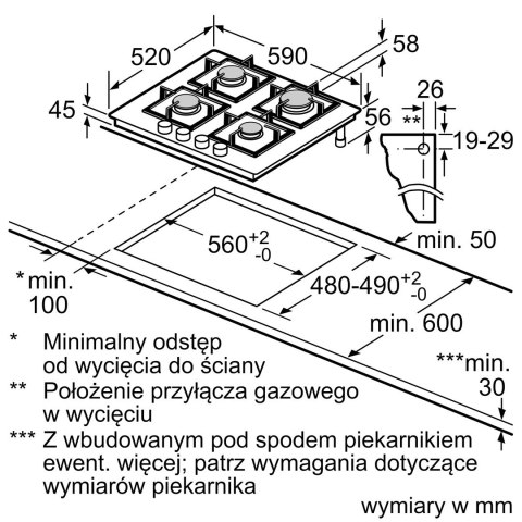 Płyta gazowa SIEMENS EN6B6PK40 Płyta gazowa SIEMENS EN6B6PK40