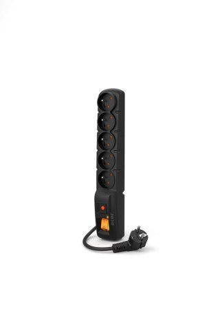 ACAR F5 Czarny 5 x gniazdo sieciowe 230 V 1,5 m