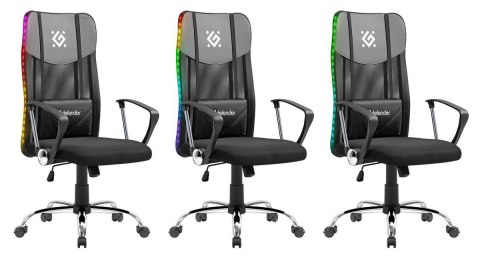 FOTEL DEFENDER TORONTO CZARNY RGB GAMING