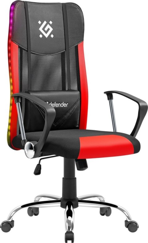 FOTEL DEFENDER WEST CZERWONO-CZARNY RGB GAMING