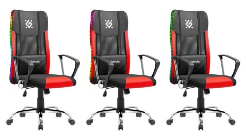 FOTEL DEFENDER WEST CZERWONO-CZARNY RGB GAMING
