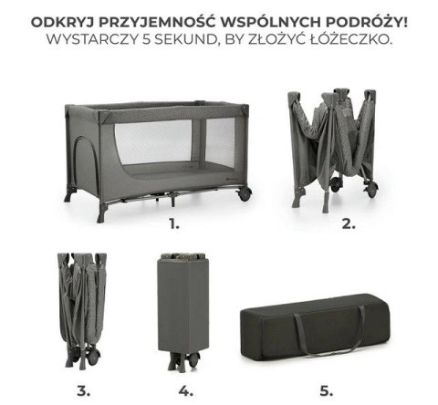 Kinderkraft Łóżeczko turystyczne Joy 2 ciemnoszary