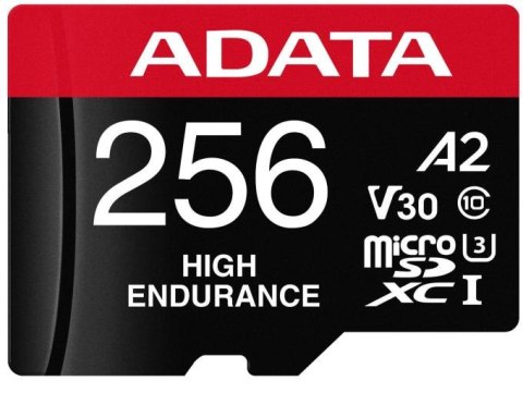 Adata Karta microSD High Endurance 256GB UHS1 U3 V30 A2 100/85MB/s + Adapter Adata Karta microSD High Endurance 256GB UHS1 U3 V30 A2 100/85MB/s + Adapter