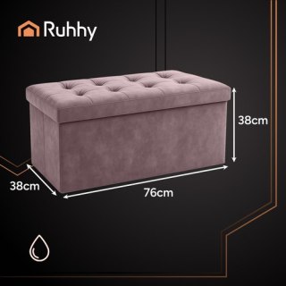 Pufa welurowa szara 76x38x38cm Ruhhy 26130