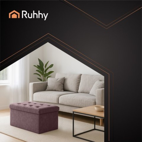 Pufa welurowa szara 76x38x38cm Ruhhy 26130