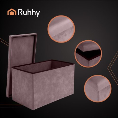 Pufa welurowa szara 76x38x38cm Ruhhy 26130