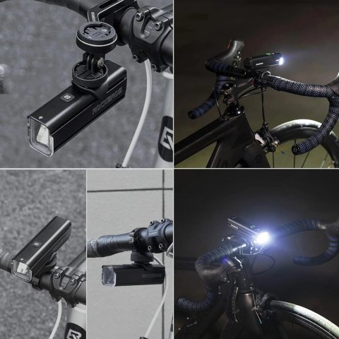 Lampka rowerowa przednia Rockbros 24610002001 1000 lm + kabel USB-C - USB-A - czarna Lampka rowerowa przednia Rockbros 24610002001 1000 lm + kabel USB-C - USB-A - czarna
