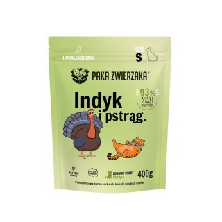 Paka Zwierzaka Indyk z pstrągiem kocięta "S" 400g