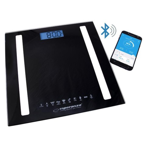 Waga łazienkowa Esperanza EBS016K 8w1 Bluetooth B.Fit cyfrowa analityczna czarna Waga łazienkowa Esperanza EBS016K 8w1 Bluetooth B.Fit cyfrowa analityczna czarna