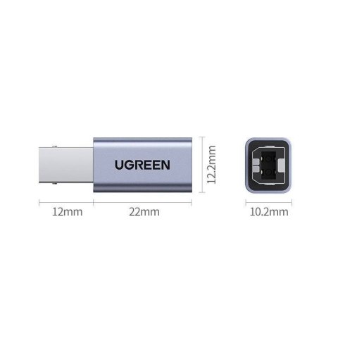 Ugreen adapter przejściówka USB Typ C-USB Typ B (szary) Ugreen adapter przejściówka USB Typ C-USB Typ B (szary)