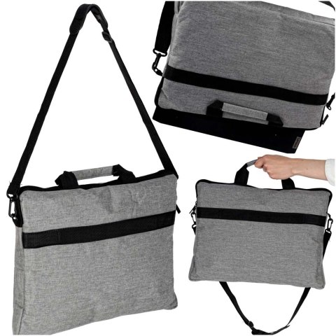 Torba na laptopa 15,6 cali etui pokrowiec z paskiem teczka damska męska mocna szara Torba na laptopa 15,6 cali etui pokrowiec z paskiem teczka damska męska mocna szara