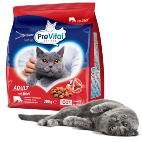 PREVITAL wołowina karma sucha dla kotów 300g