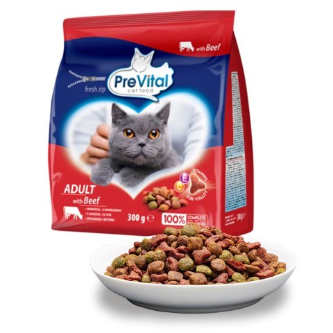 PREVITAL wołowina karma sucha dla kotów 300g