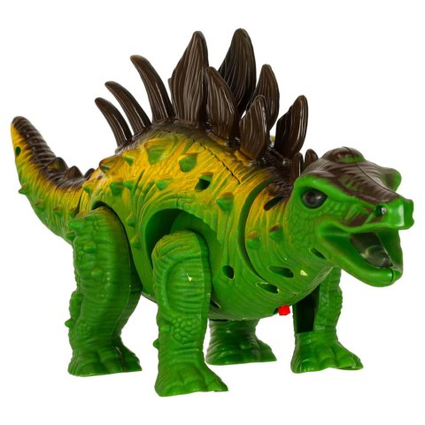 Dinozaur Stegozaur chodzi świeci ryczy
