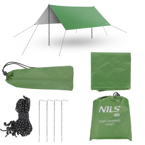 NC17107 TARP PŁACHTA BIWAKOWA KEMPINGOWA 300X300 CM ZIELONA NILS CAMP NC17107 TARP PŁACHTA BIWAKOWA KEMPINGOWA 300X300 CM ZIELONA NILS CAMP