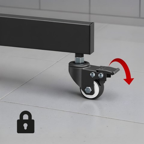 MACLEAN STAND / WÓZEK DO TV, PÓŁKA NA KAMERĘ, NA KÓŁKACH, 37-70", MAX. OBCIĄŻENIE 45KG/5KG PÓŁKA, MAX. VESA 600X400 MC-113 B