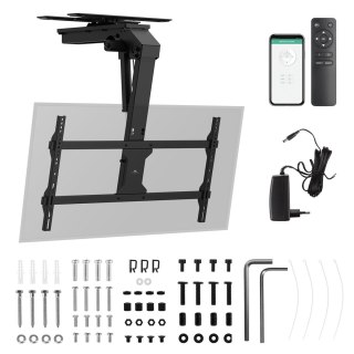 MACLEAN UCHWYT ELEKTRYCZNY DO TV, SUFITOWY, TUYA, MAX. VESA 800X400, REG. W POZ. +90°~-90°, DLA TV 43-86", MAX. 45KG MC-109 T