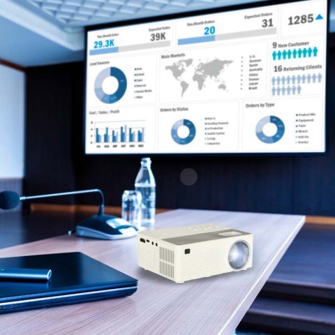 Projektor rzutnik przenośny dla dzieci LED TFT LCD 16:9 1920x1080 USB 20W biały