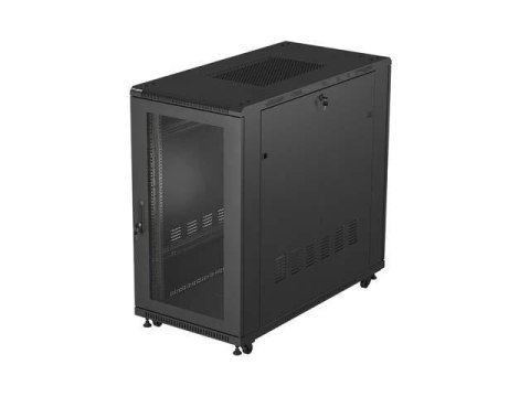 Szafa instalacyjna Rack stojąca 19" 22U 600x1200 czarna drzwi szklane LCD Lanbeg (flat pack) Szafa instalacyjna Rack stojąca 19" 22U 600x1200 czarna drzwi szklane LCD Lanbeg (flat pack)