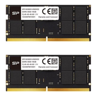 Pamięć SODIMM DDR5 Silicon Power 32GB (2x16GB) 5600MHz CL46 1,1V Black