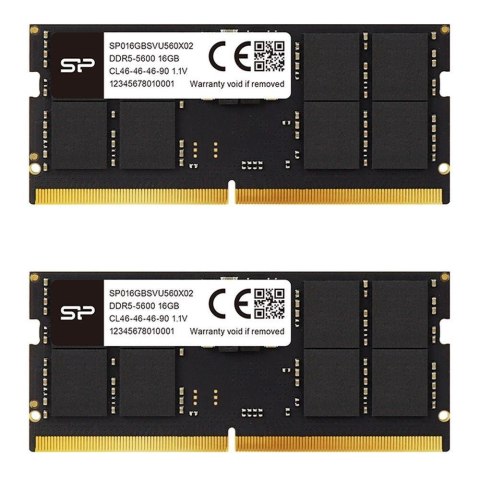Pamięć SODIMM DDR5 Silicon Power 32GB (2x16GB) 5600MHz CL46 1,1V Black