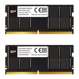 Pamięć SODIMM DDR5 Silicon Power 64GB (2x32GB) 5600MHz CL46 1,1V Black