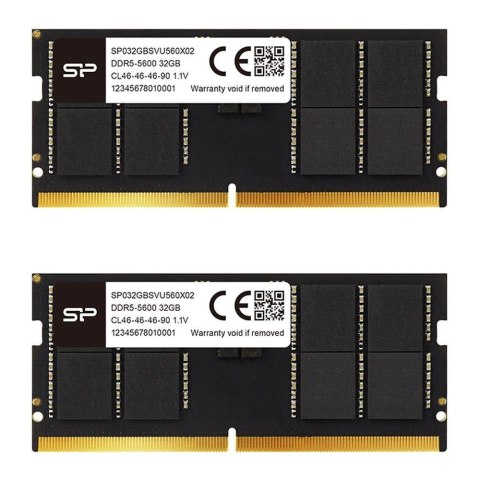 Pamięć SODIMM DDR5 Silicon Power 64GB (2x32GB) 5600MHz CL46 1,1V Black