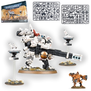 Warhammer 40K – Tau XV88 Broadside Battlesuit + drony, 91 części, BTC