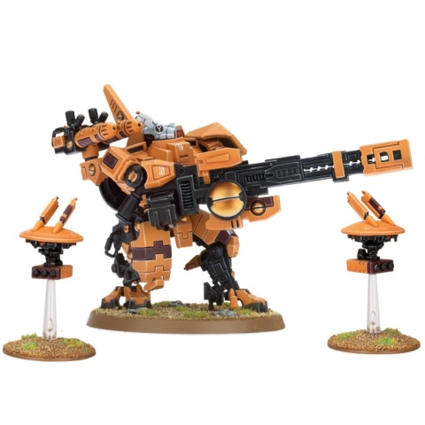 Warhammer 40K – Tau XV88 Broadside Battlesuit + drony, 91 części, BTC