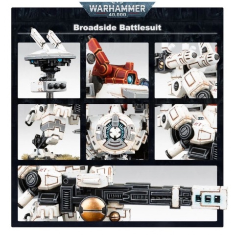 Warhammer 40K – Tau XV88 Broadside Battlesuit + drony, 91 części, BTC