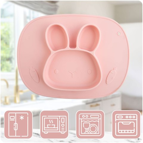 Talerzyk dla dzieci silikonowy do karmienia Królik Ricokids