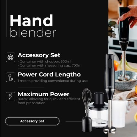 Blender ręczny-|Zestaw | Pojemnik 500ml | Pojemnik z miarką: 700ml